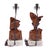 1940s Pair of Balinese Carved Klungkung Wood Bust Lamps, 1920-40 For Sale - Image 5 of 13