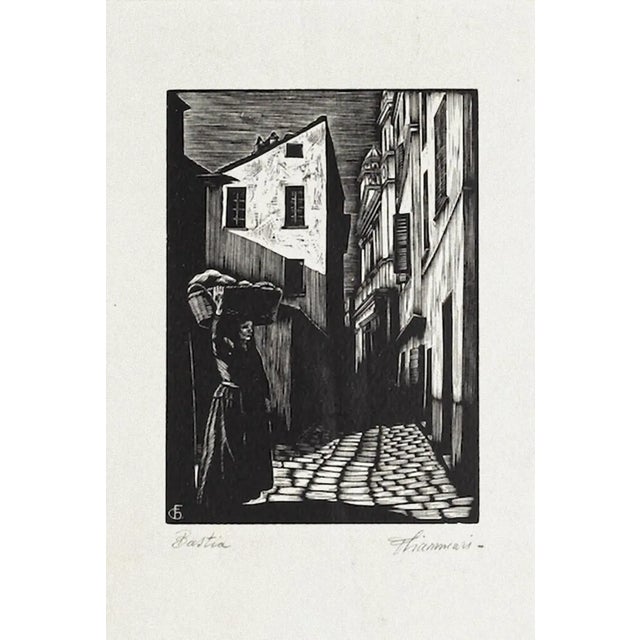 Beast - Original Woodcut by F. Chiammari - 1960 ca. 1960 ca. For Sale