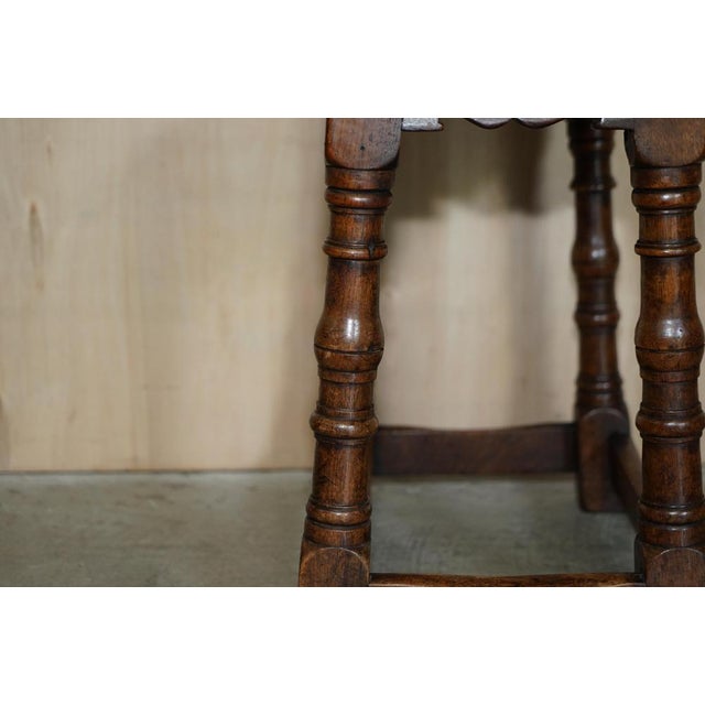 18th Century English Oak Jointed Stool or Side End Table, 1760s For Sale - Image 14 of 18