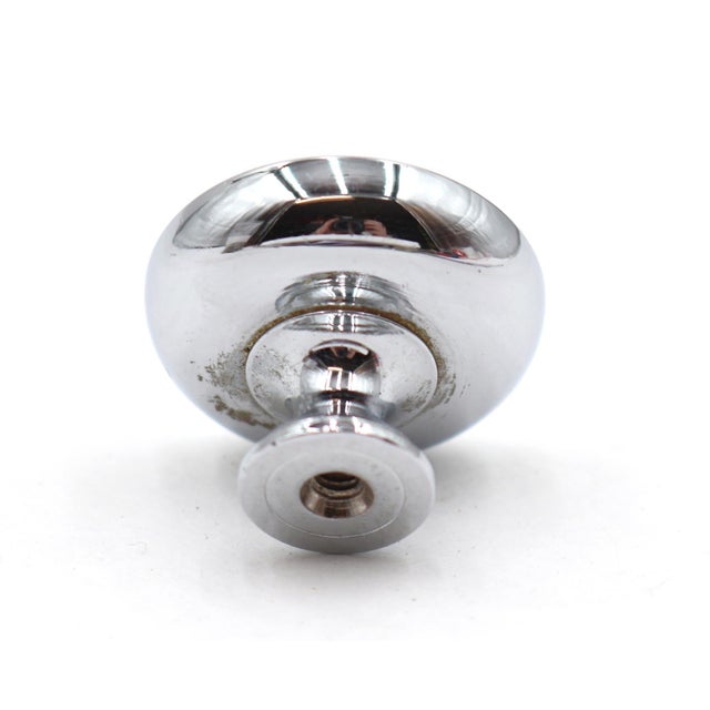 Modern 1.125 In. Chrome Plated Brass Drawer Cabinet Knob For Sale - Image 4 of 4