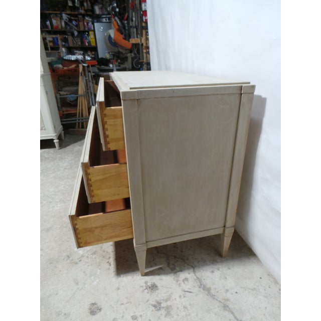 Antique White Swedish Gustavian Style 3 Drawer Chest of Drawers For Sale - Image 8 of 9