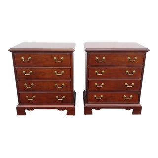 Thomasville Mahogany Large Nightstands End Side Bedside Tables a Pair For Sale