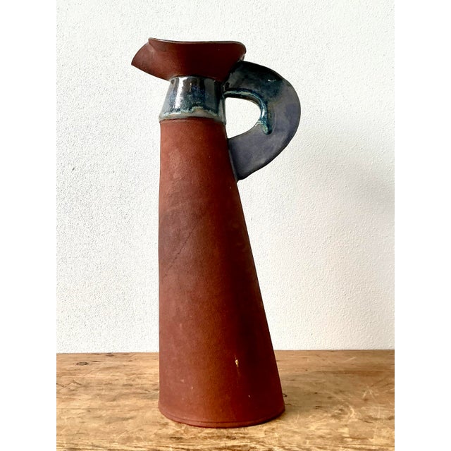 Vintage Boho Original Studio Pottery Pitcher For Sale - Image 10 of 10