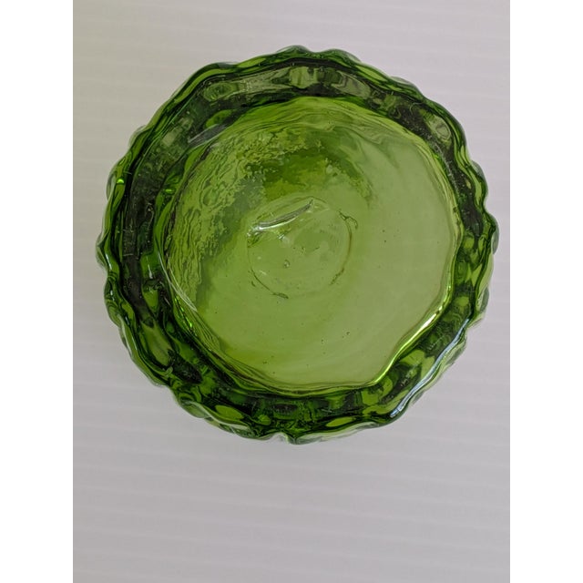 Mexican Artisan Hand Blown Green Glass Tumblers Set of Four For Sale - Image 3 of 4