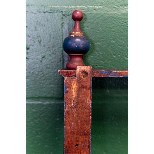 Incredibly Unique American 19th Century Painted Pool | Billiard | Snooker Cue Rack For Sale - Image 12 of 16