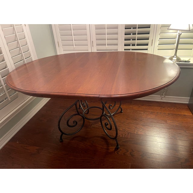 Ethan Allen Kitchen Table With Leaf Usa | Chairish