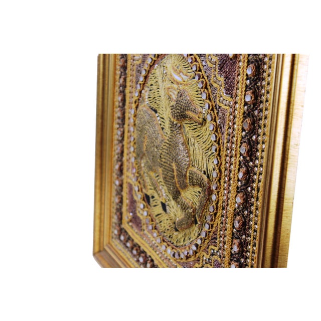 Pasargad DC Hand Made India Beaded Gazelle Raised Wall Art - A Pair For Sale - Image 4 of 12