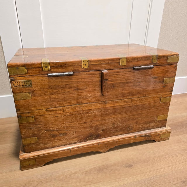 Vintage/Antique Campaign-Naval Travel Trunk For Sale In Phoenix - Image 6 of 9