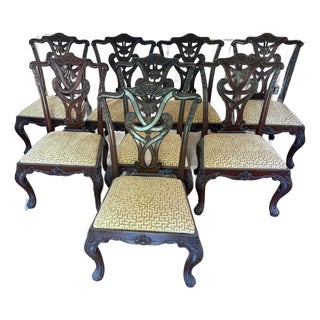 Set of 8 Henredon Natchez Collection Mahogany Side Chairs For Sale