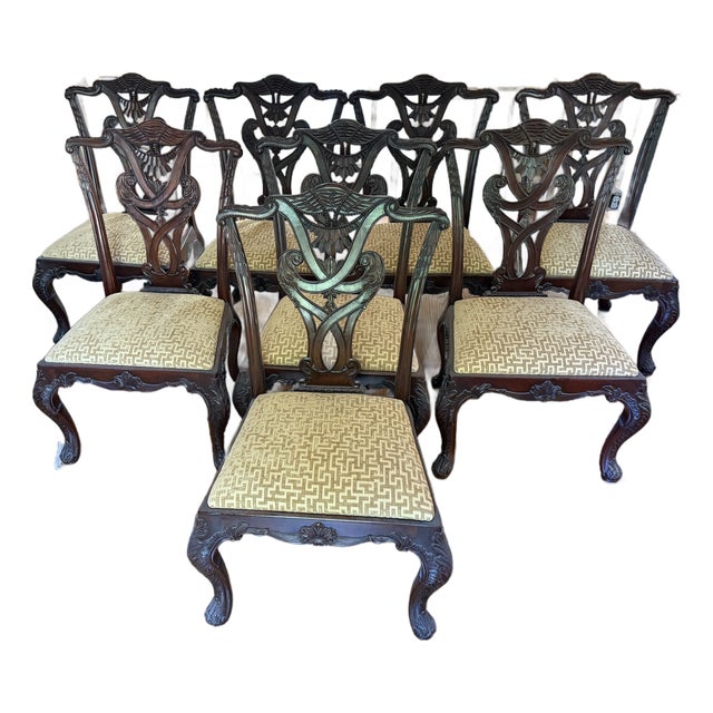 Set of 8 Henredon Natchez Collection Mahogany Side Chairs For Sale