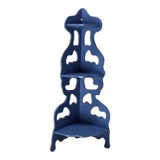 Vintage Americana Folk Art Cutout Corner Shelf For Sale