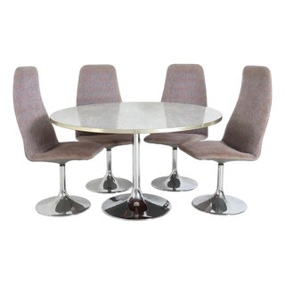 1970s Tulip Base Dining Set Johansen Design Markaryd Swedish Modern For Sale