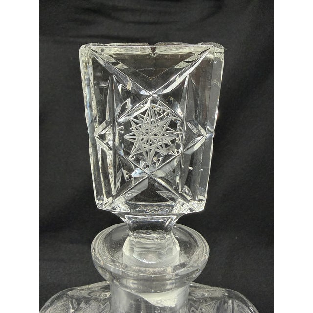 Mid 20th Century Vintage Cut Crystal Decanter For Sale - Image 5 of 9