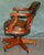 Vintage Brown Leather Captains Directors Chair For Sale - Image 17 of 18