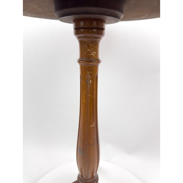 Vintage French Gueridon Side Table With Carrara Marble Top and Brass Gallery For Sale - Image 10 of 12