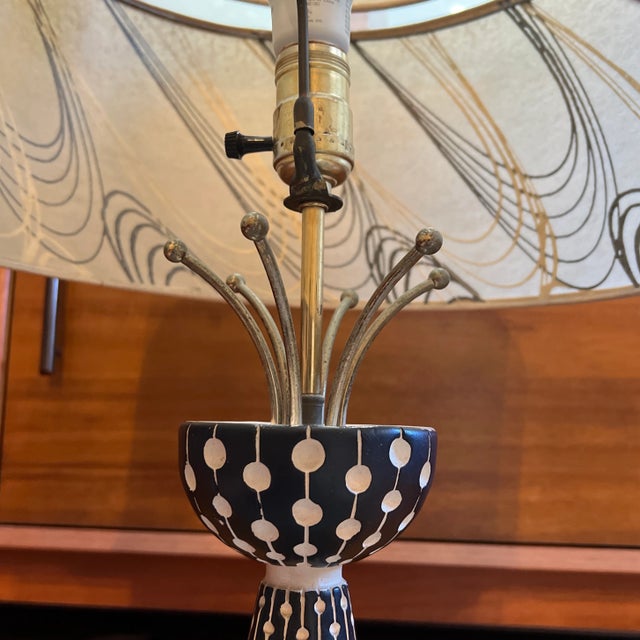 Mid-Century F.A.I.P. Original Table Lamp With Original Shade For Sale - Image 11 of 12