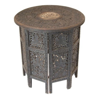 19th Century Intricately Carved Anglo-Indian Side Table For Sale