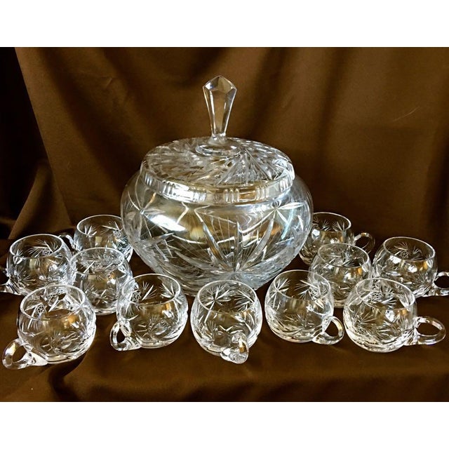 Nachtmann Cut Crystal Lidded Punch Bowl Set Chairish