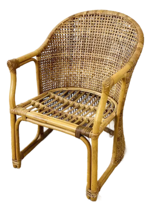 Vintage 1960s Rattan Woven Back Desk Chair