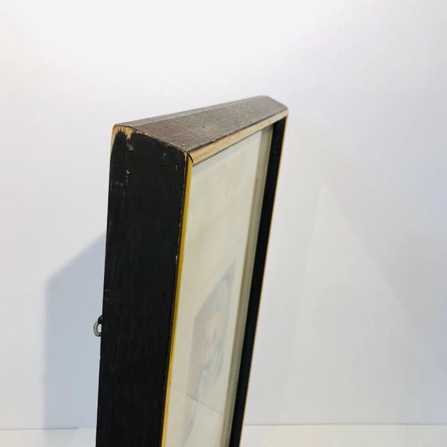 1970s Original Pen and Ink Framed Rabbi Portrait For Sale - Image 9 of 10