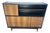Mid-Century Modern Walnut Storage Cabinet / Credenza With Black Frame, 1950s For Sale