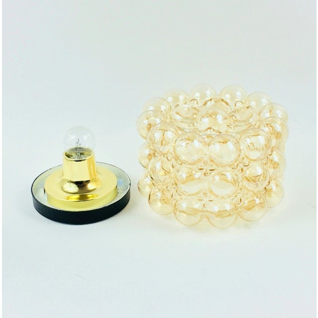 Amber 1960s Mid-Century Modern Amber Bubble Glass Flush Mount by Helena Tynell for Limburg, Germany For Sale - Image 8 of 9