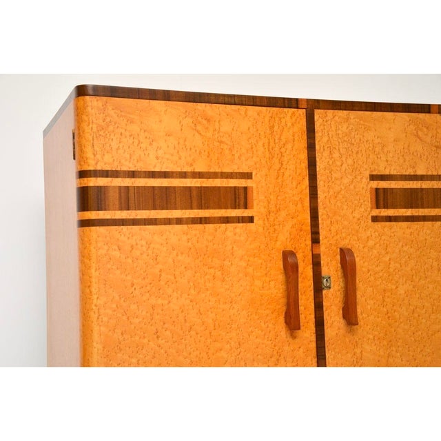 Art Deco Birds Eye Maple and Walnut Compactum Wardrobe, 1930s For Sale - Image 9 of 13