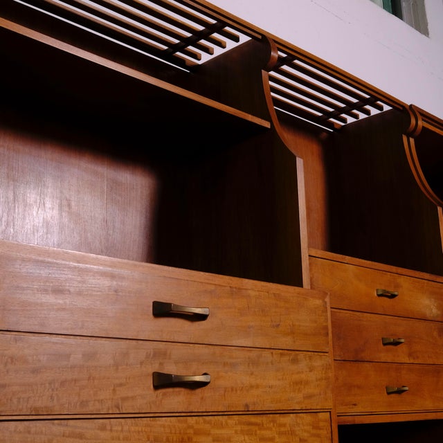 Vintage Wall Bookcase Equipped in Wood, 1960s For Sale - Image 6 of 18