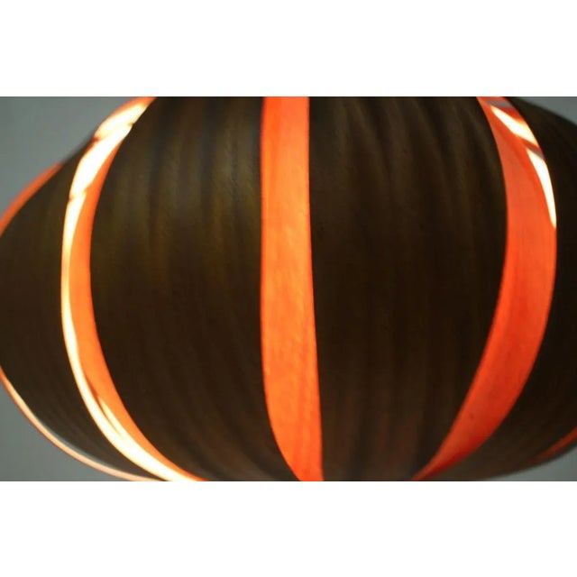1960s Large Mid-Century Wooden Veneer Pendant from Úluv, 1960s For Sale - Image 5 of 11