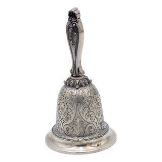 Chiseled Silver Bell with Plant Motifs For Sale