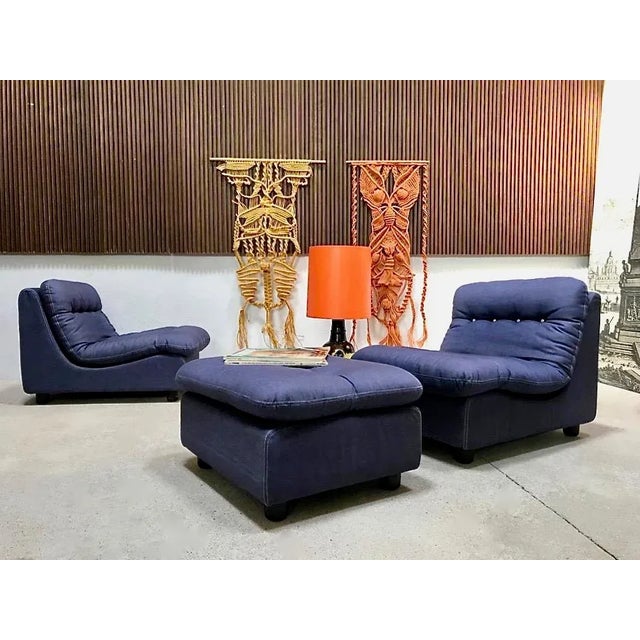 German Modular Lounge Chairs and Ottoman Set, 1960s, Set of 3 For Sale - Image 10 of 18