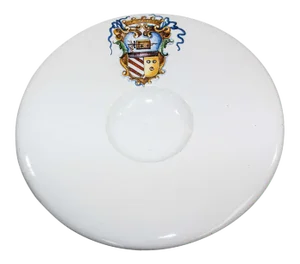 Vintage Stoneware Talavera White underglaze Large Bowl with Blazon Spain
