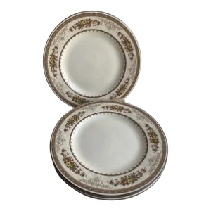 Vintage Minton Fine Bone China " Roxburgh " Pattern Bread Plates- Set of 5