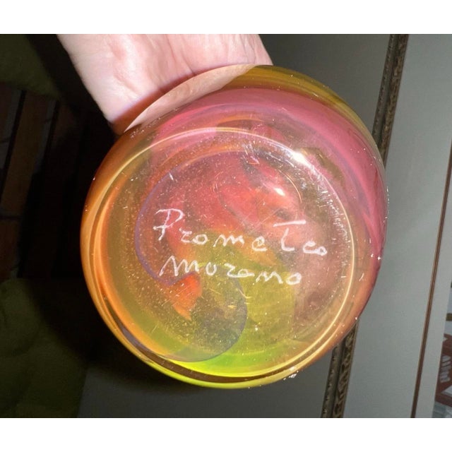 This exquisite Murano Glass Vase Prometeo Carnevale is a 7" tall masterpiece that exudes a modern and colorful style. The...