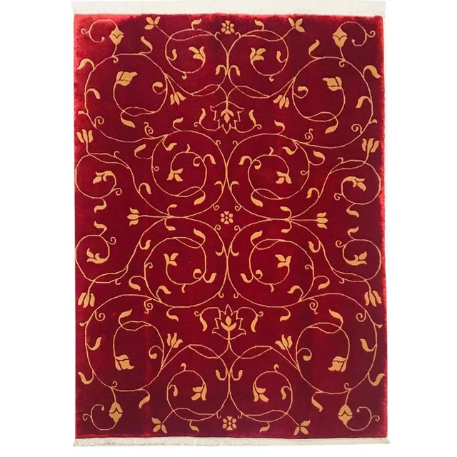 Nepalese Garnet & Beige Rug, 1980s For Sale - Image 15 of 15