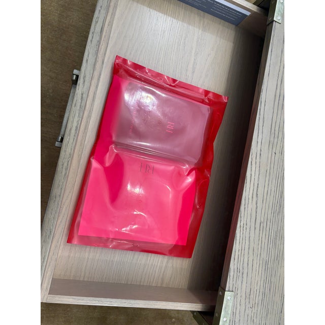 Wood Rh Cayden Campaign Closed Nightstand – 26” Waxed Grey Oak With Pewter Hardware For Sale - Image 7 of 18