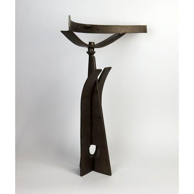 Terracotta sculpture with silvery gray patina entitled "Victoire". Sculpture created by Victor Roman in 1994. Unique...