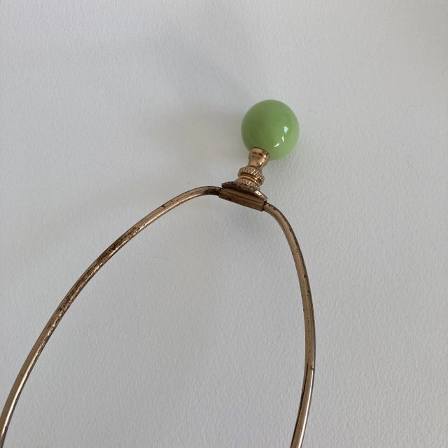 Mid 20th Century Vintage Ceramic Floral Pattern Yellow Green Colors Crackle Glaze Finish Table Lamp, Made in Italy Circa 1970 For Sale - Image 5 of 13