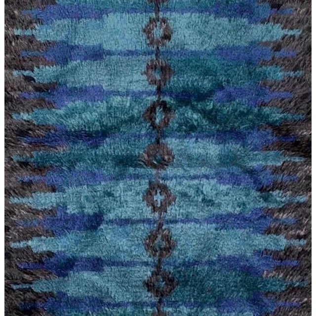 Mid 20th Century Mid 20th Century Designer European Shag Wool Rug 4’1" X 5’5" For Sale - Image 5 of 5