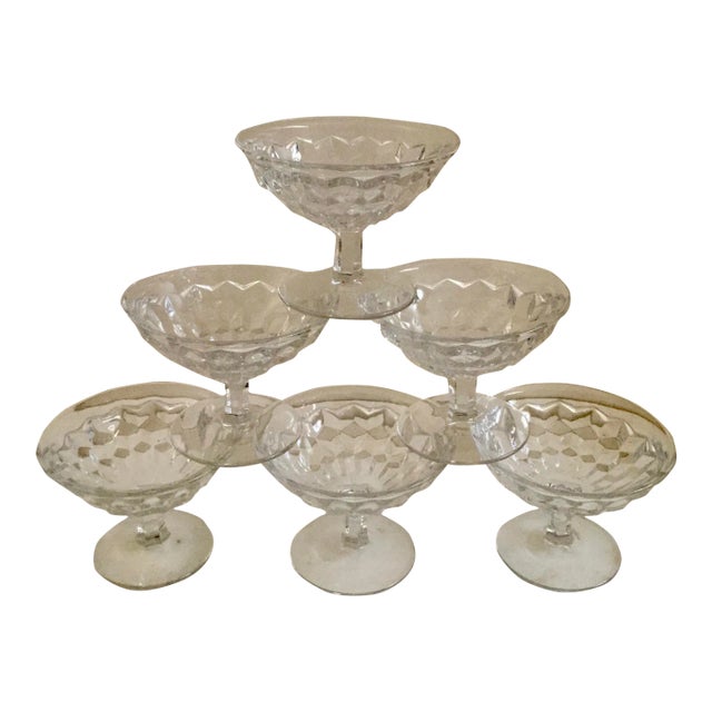 Vintage Indiana American Glass Sorbet Glasses- Set of 6 For Sale