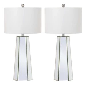 Janice Chrome Mirror Table Lamp - a Pair
