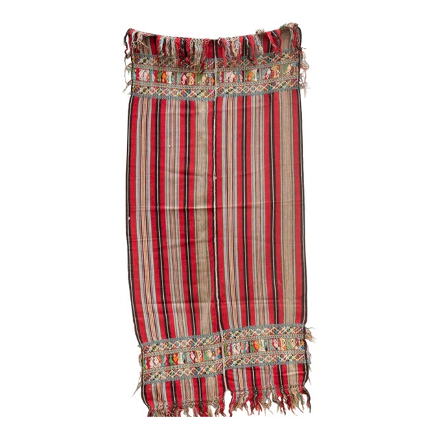 Vintage Stripe & Embroidered Huipil For Sale
