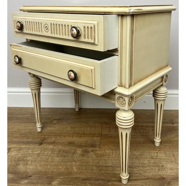 Vintage Shabby Chic French Bedside Tables, Set of 2 For Sale - Image 9 of 18