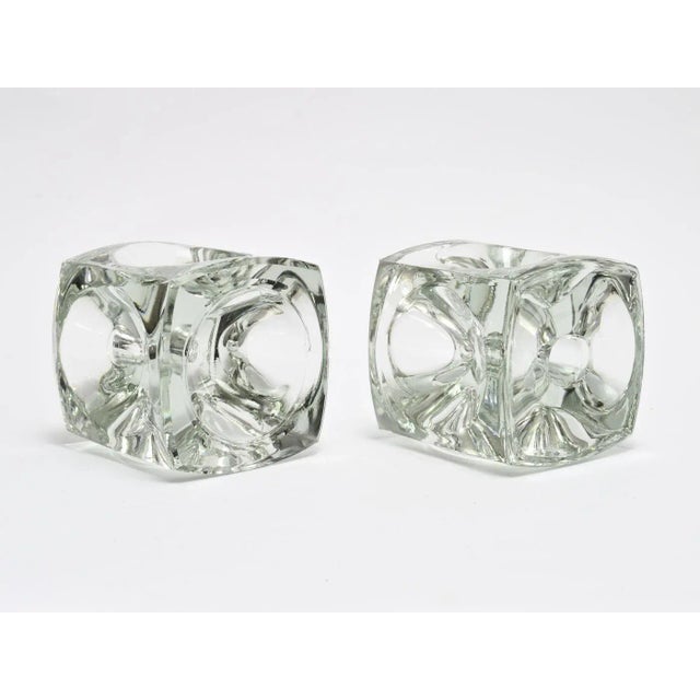 1970s Glass Cube Candle Holders by Rudolf Jurnikl, 1970s, Set of 2 For Sale - Image 5 of 8