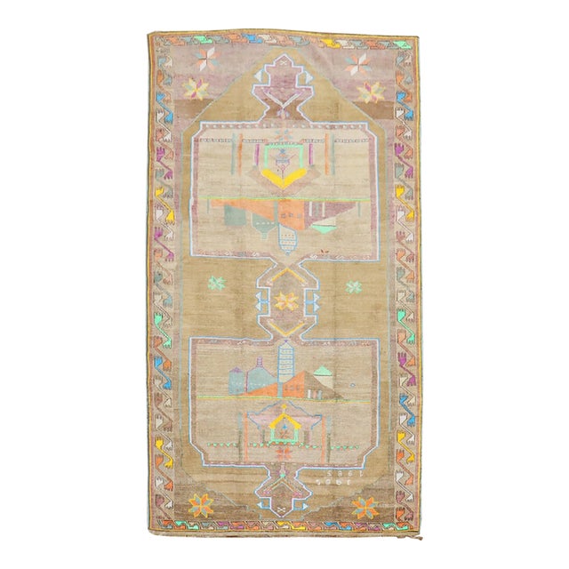 Late 20th Century Funky Turkish Kars Rug - 5'1" x 11'4" For Sale