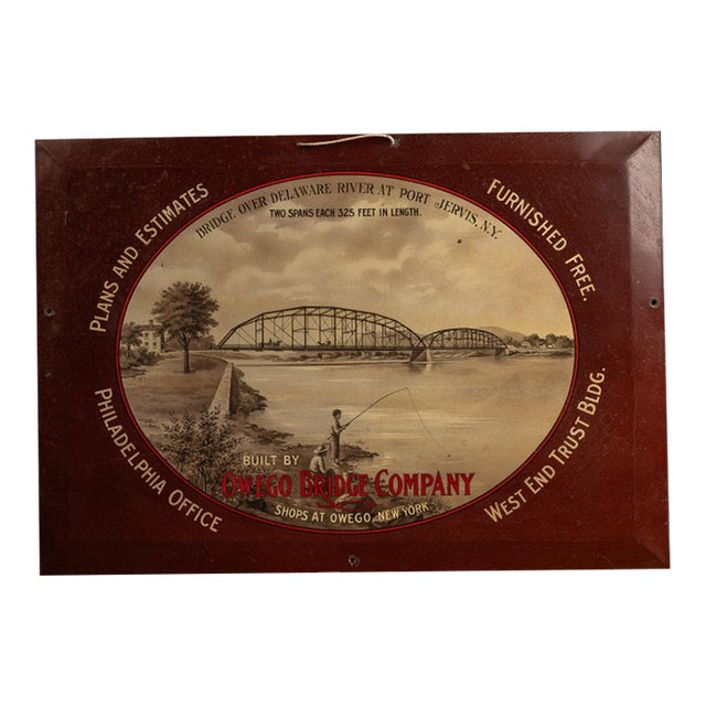 Early 1900s Owego Bridge Company Advertising Sign For Sale