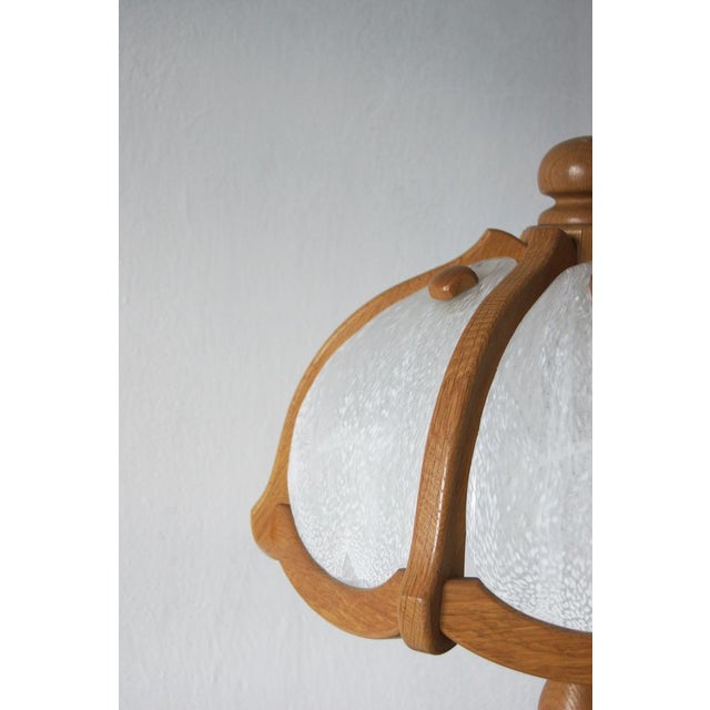 Wooden Table & Glass Lamp from Asmuth Leuchten For Sale - Image 3 of 8