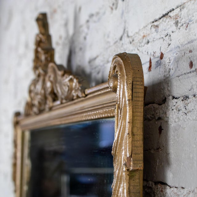 Early to Mid-20th Century Baroque or Rococo Style Wall Mirror With Carved Gilded Ornate Details For Sale - Image 9 of 18