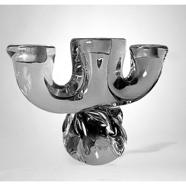 Art Deco French Crystal Candle Holder Crystal De Vannes Style For Sale - Image 4 of 16