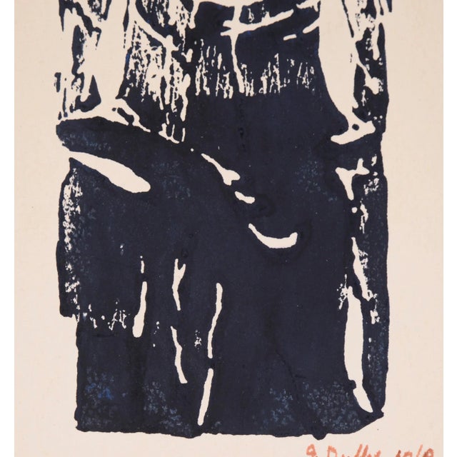 Mid 20th Century Woodblock Portrait of a Woman by J. Duffy For Sale In Monterey, CA - Image 6 of 7